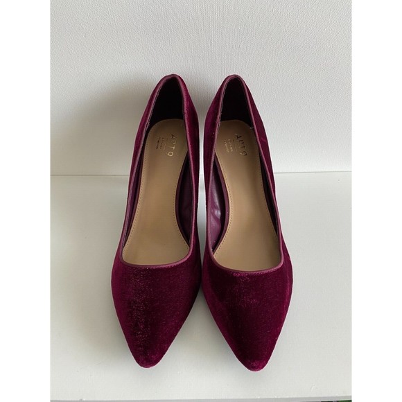 Apt 9 Womens Velvet Pumps Heels Stilettos Burgundy Deep Pink Red Size 10M - Picture 10 of 10
